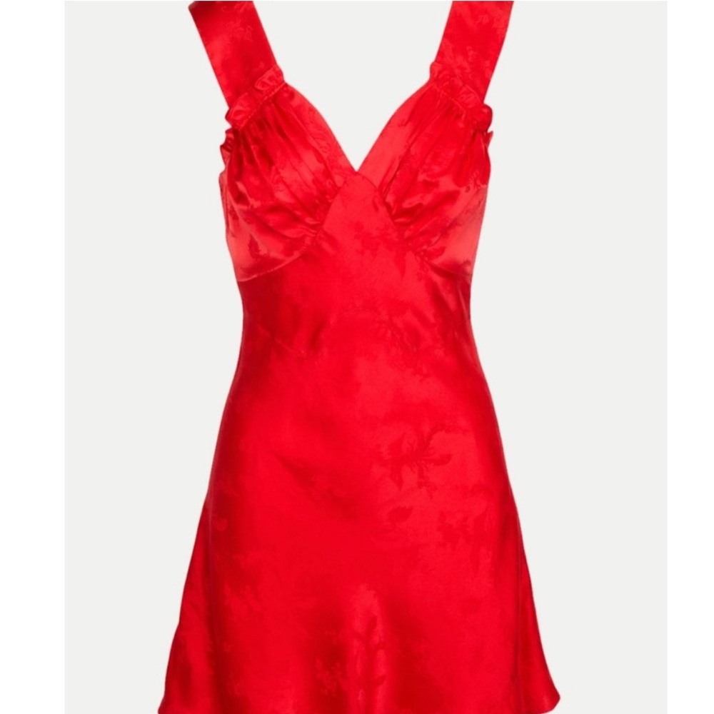 Realisation Par THE ROXY in Red Dragon XS Red Mini Silky Dress